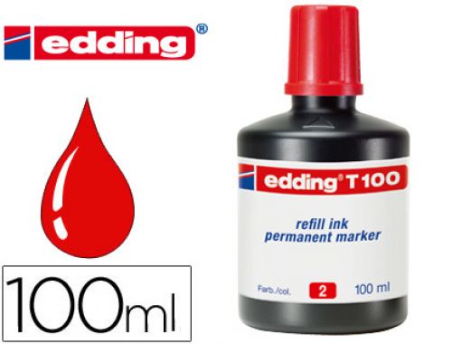 Tinta marcador edding t-100 vermelho frasco de 100 ml , Edding , 22739 , 4004764024889